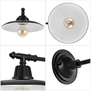 Bonner 12" Farmhouse Industrial Indoor/Outdoor Iron LED Victorian Arm Outdoor Sconce - JONATHAN Y
